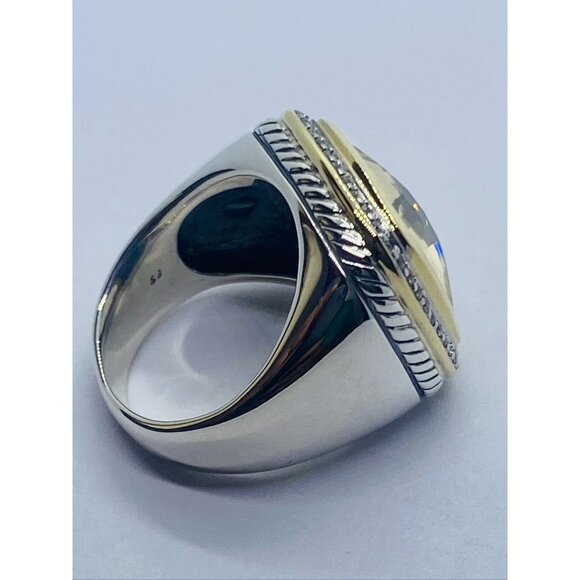 David Yurman Albion Citrine 18K Silver Diamond Ring - Picture 7 of 16